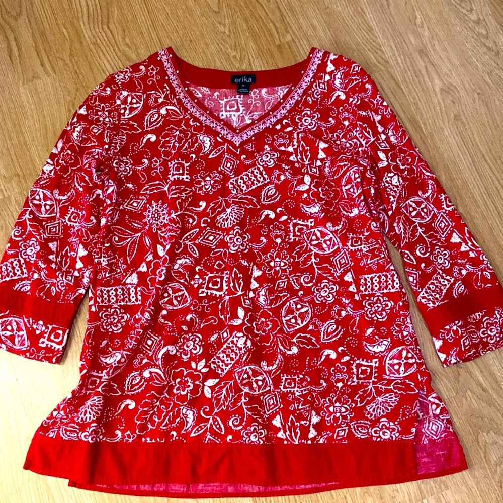 Erika brand sz med ladies cotton blouse